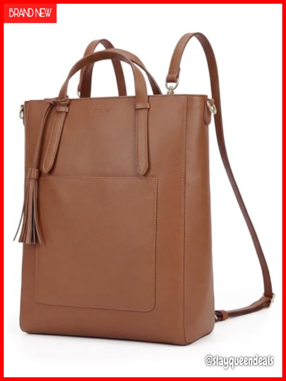 Convertible Vegan Leather Tote Backpack Women Laptop Bag Satchel